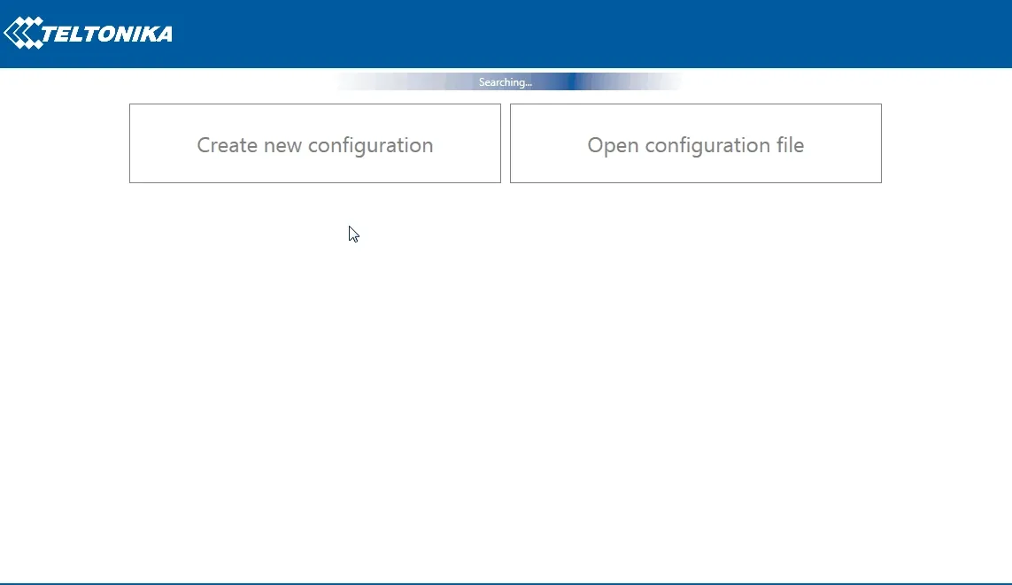 إنشاء ملف تهيئة جديد في Teltonika Configurator