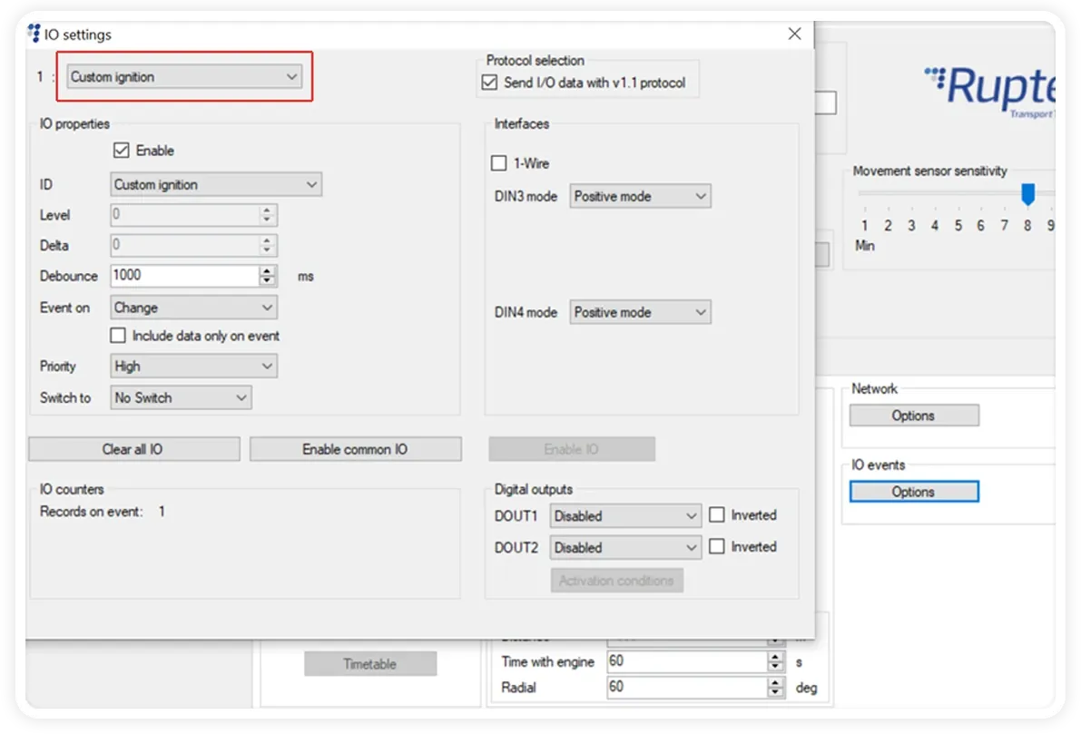 Parameter slot drop-down in IO events